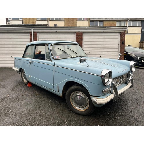 749 - Triumph Herald 12/50 Car. 1966. Petrol. 1147cc. Running and driving when stored around 5 years ago. ... 