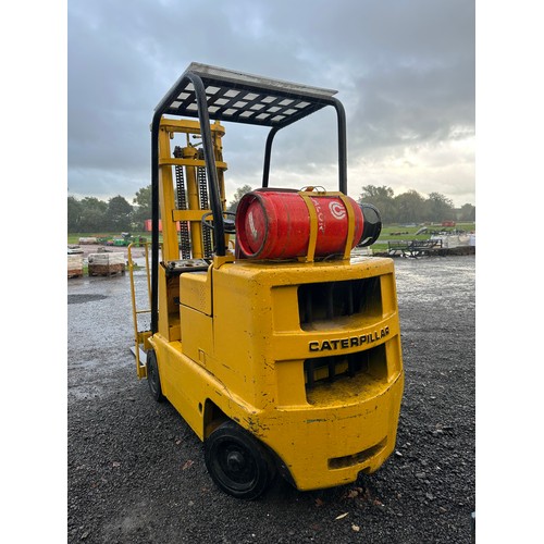 748 - Caterpillar gas forklift 2 ton. Runs and drives. Key in office