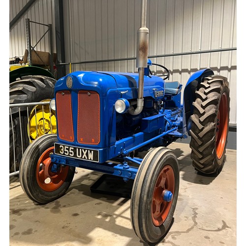 788 - Fordson Major diesel tractor. 1956. Runs and drives, fully restored, good tyres. Reg. 355 UXW. V5 in... 