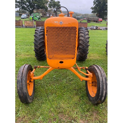 816 - Allis Chalmers B tractor. Bow axle, PTO and pulley. Starting handle in office