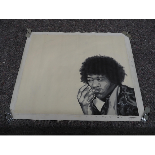 294 - Painting of Jimi Hendrix on canvas 21