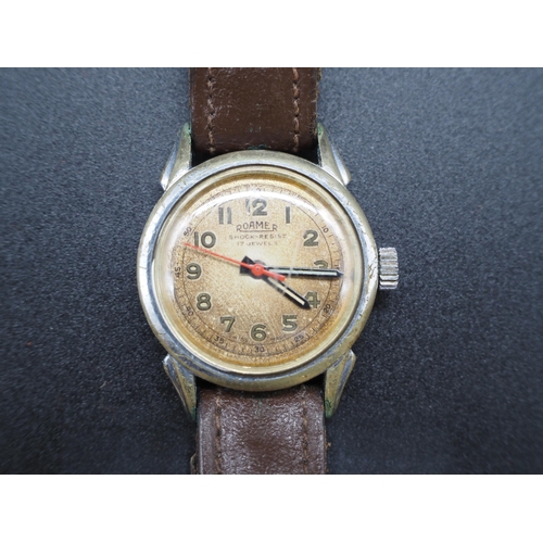 214 - Roamer shock-resistant vintage military wrist watch