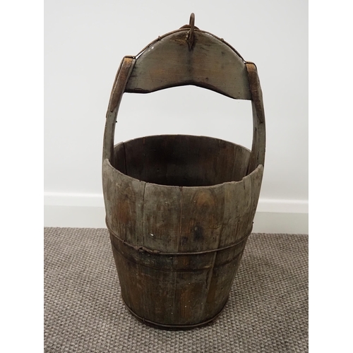 244 - Antique oak well bucket