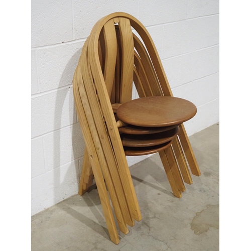 322 - Set of 4 Trannon C3 stacking chairs by David Colwell in ash