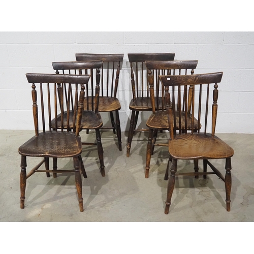431 - Set of 6 oak stickback chairs