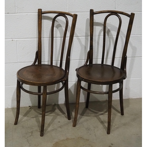 327 - Pair of bentwood chairs with detailed seats