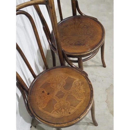 327 - Pair of bentwood chairs with detailed seats