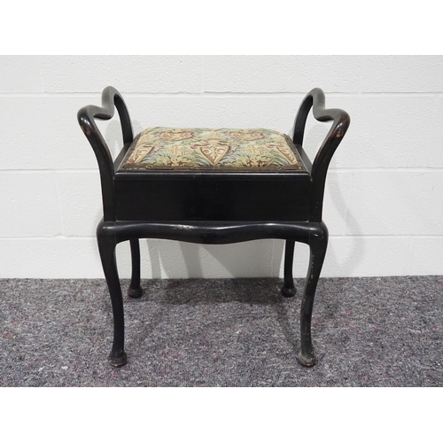 316 - Atcraft ebonised piano stool