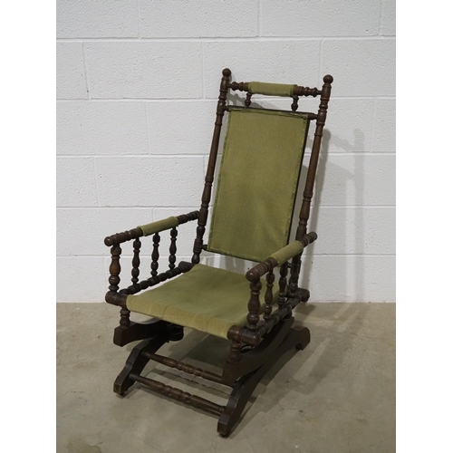 319 - Victorian American style rocking chair on castors