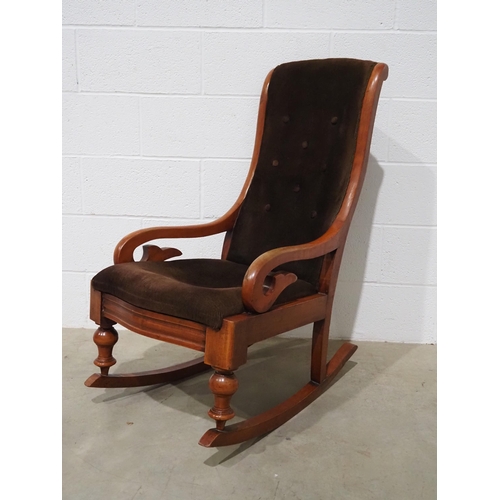 318 - Mahogany button back rocking chair