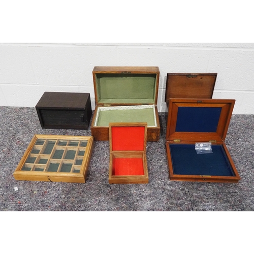 51 - Assorted wooden boxes including oak box with lift out tray