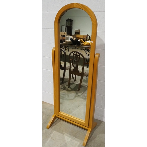 425 - Cheval mirror in ash with bevel edge 55