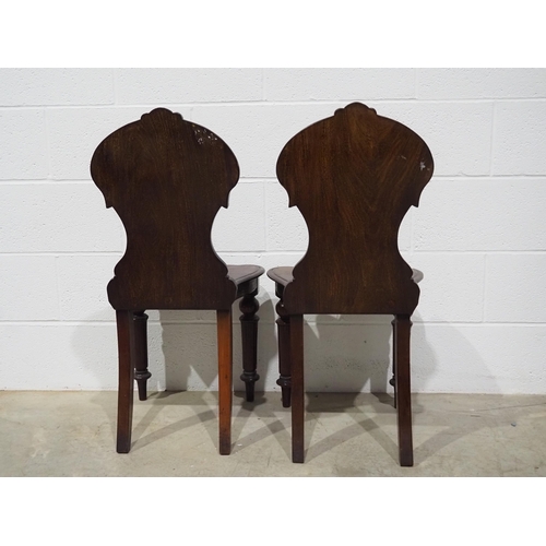 328 - Pair of Victorian hall chairs in mahogany