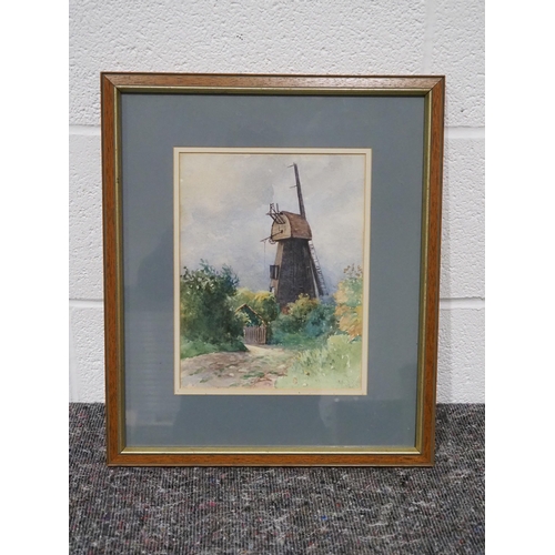 236 - Framed water colour painting of Pluckley Mill, Kent by W. Aston RA 1927 11