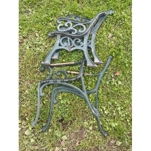 594 - Pair of cast bench ends
