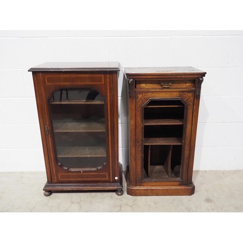 432 - Inlaid mahogany cabinet and inlaid walnut cabinet with no glass