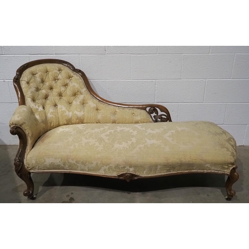429 - Antique walnut chaise lounge on castors 72