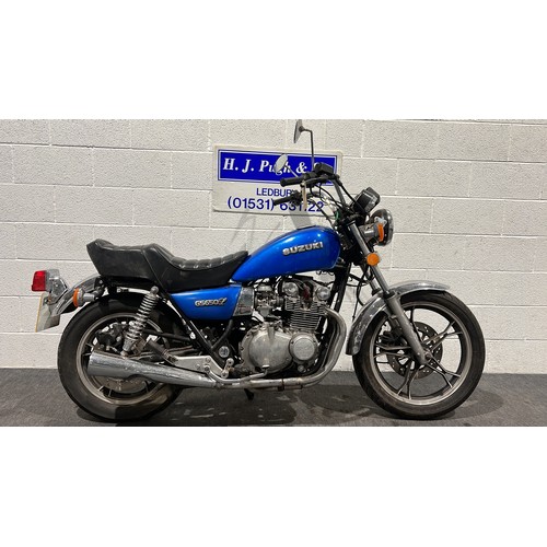 877 - Suzuki GS 650 motorcycle. 1982. 673cc
Frame No- JS1GP71L8C2101429
Engine No- GS650G123271
Vendor sta... 