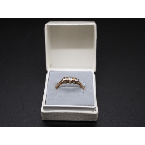 228 - 9ct Gold 3 paste stone ring