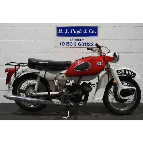 887 - Ariel Arrow Sports motorcycle. 1962. 250cc
Engine turns over with good compression. Good original ex... 