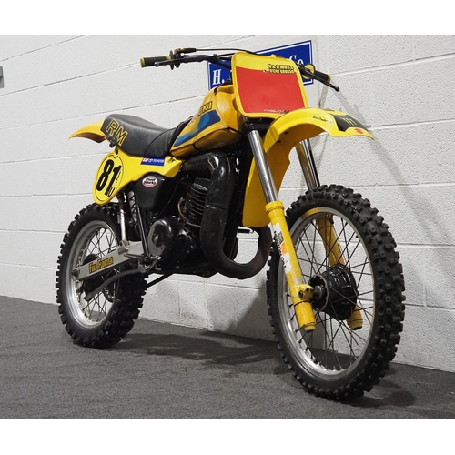 889 - Suzuki RM500 motocross bike. 1983. 492cc.
Frame no starts. RM11A 
Engine no. RM101-100451
Runs and r... 