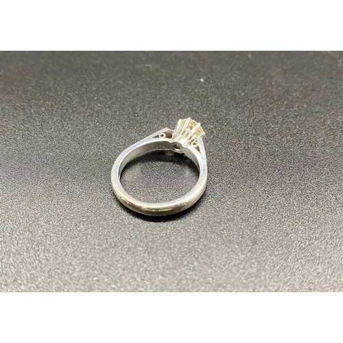 233A - Believed 18ct white gold solitaire diamond ring. The diamond claw set is approx. 1 carat. Approx. to... 