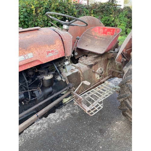 145 - Massey Ferguson 35 4 cylinder tractor. Runs and drives. Showing 6088 Hours. No docs