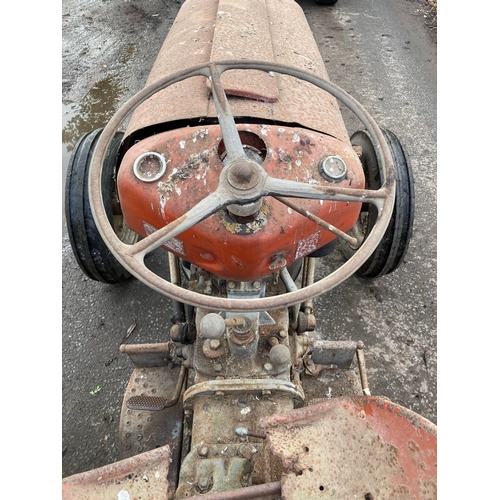 146 - Massey Ferguson 35 4 cylinder tractor. Runs and drives. Good restoration project. No docs