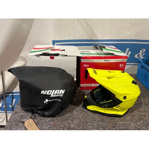 61 - Nolan motocross helmets new in box. LED Yellow, size M -2