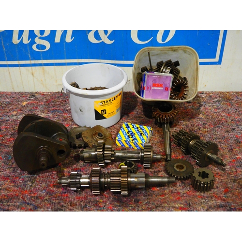 168 - BSA gearbox parts, crank, etc.