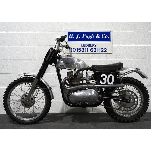 801 - Tribsa scrambler. 1958. 750cc
Frame no. BB31 6085
Engine no. 6T D18336
From a private collection. Ru... 