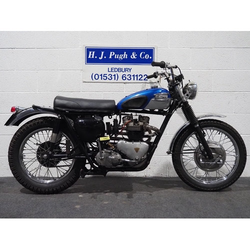 831 - Triumph 650 Duplex motorcycle. 1961. 650cc
Frame no. D16574
Engine no. 6TD16574
Runs and rides. Pre ... 