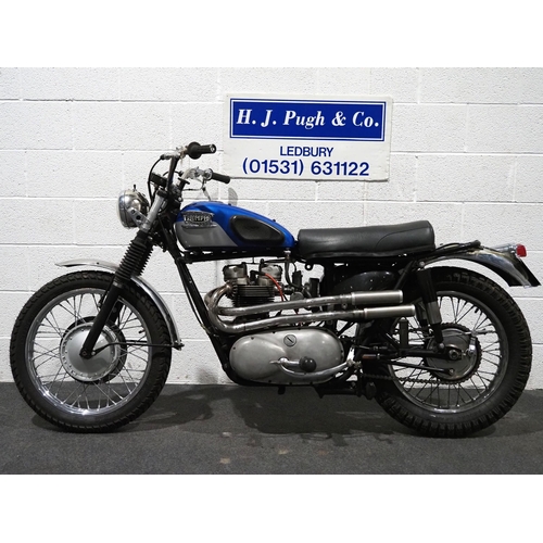 831 - Triumph 650 Duplex motorcycle. 1961. 650cc
Frame no. D16574
Engine no. 6TD16574
Runs and rides. Pre ... 