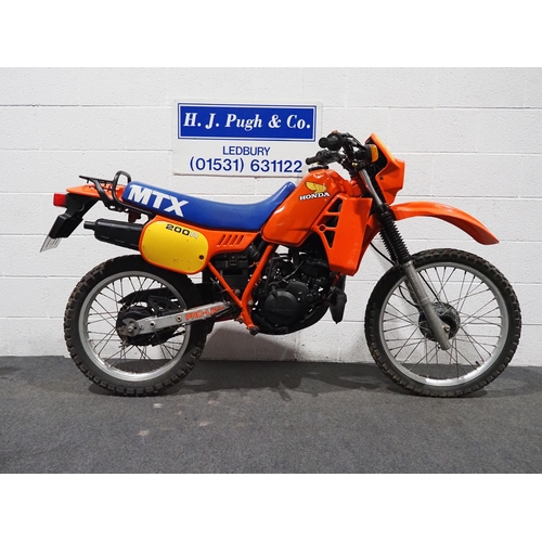894 - Honda MTX200 Enduro motorcycle. 1983. 200cc
Runs and rides, MOT until 31.07.24. French import.
Reg. ... 