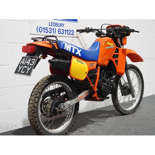 894 - Honda MTX200 Enduro motorcycle. 1983. 200cc
Runs and rides, MOT until 31.07.24. French import.
Reg. ... 