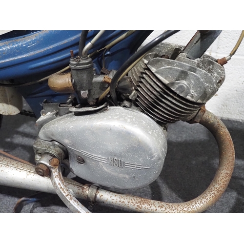 917 - NSU Quickly moped. 1966.49cc.
Frame no. 1647016
Engine no. 3976715
Property of a deceased estate. St... 
