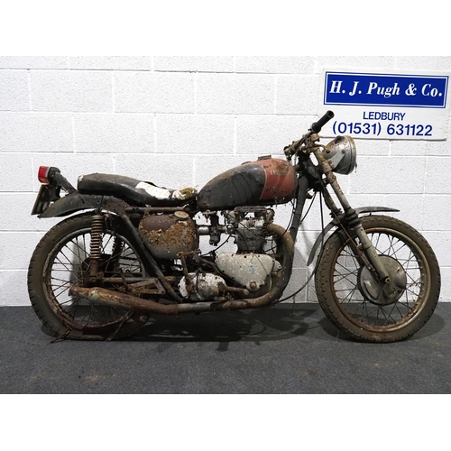 920 - Triumph T100 motorcycle project. 1955. 500cc.
Frame no. S66934
Engine no. T100 72388
Property of a d... 