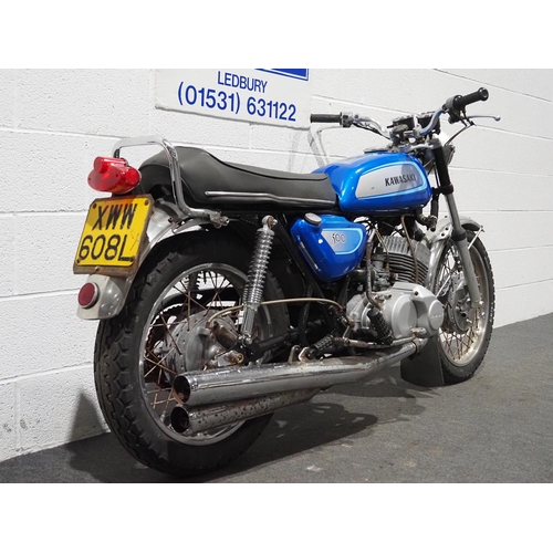 942 - Kawasaki H1 500 Triple motorcycle project. 1973. 498cc. 
Frame No. KAF47524
Engine No. 53845
Not run... 