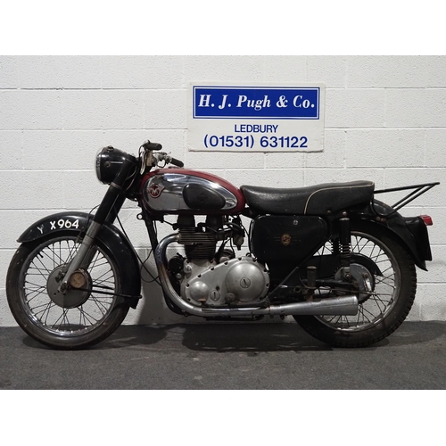 953 - Matchless G12L motorcycle. 600cc. 1960
Engine No. G12L X4210
Frame No. A76013
Engine turns over with... 