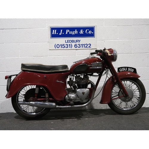 954 - Triumph 5TA Speed Twin motorcycle. 490cc. 1962.
Engine No. 5TAH24595
Frame No. H24595
Matching Numbe... 
