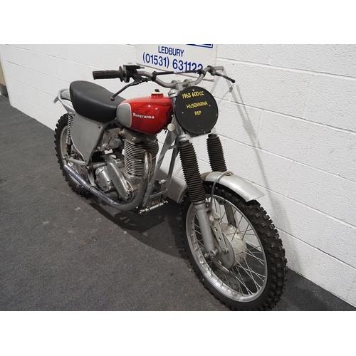 958 - Husqvarna 600 motorcycle. 1963. Unfinished project.
Engine No. 11825TV
Albin 600cc engine. Norton ge... 