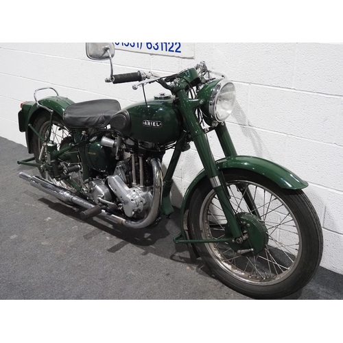 960 - Ariel VH 500 motorcycle. 1951. 500cc.
Engine No. TC2819
Been running recently. 
Reg. PFF 589. V5