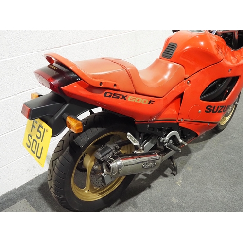 977 - Suzuki GSX 600F motorcycle. 1989. 599cc
The bike runs but will need recommissioning before being tak... 