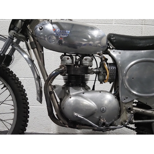807 - Cheney Triumph ISDT motorcycle. 1969. 500cc.
Engine No. 52372
Engine is a 1967 Triumph T100R 500cc D... 