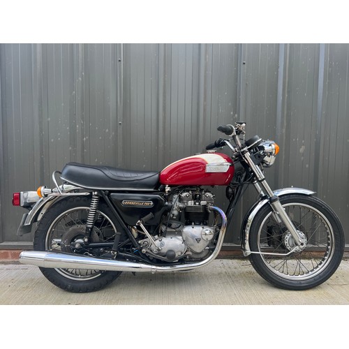 816 - Triumph Bonneville T140 motorcycle. 1976. 736cc
Frame No. EN71892
Engine No. EN71892
Runs and rides.... 