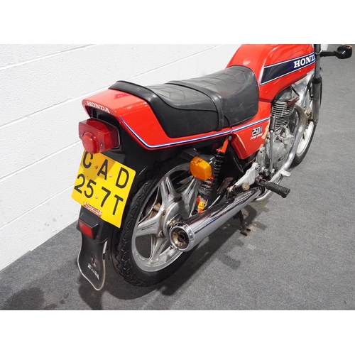 980 - Honda CB250N Superdream motorcycle. 1978. 249cc.
Runs.
Reg. CAD 257T. V5. Key.