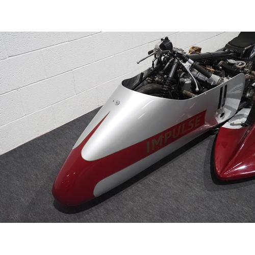 878 - ‘Impulse’ Hillman IMP motorcycle sidecar combination. 1966.
Speed record attempt motorcycle. 
The bi... 