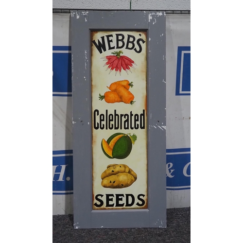 485 - Reproduction of an original enamel sign, hand painted onto board - Webb's Celebrated Seed 45