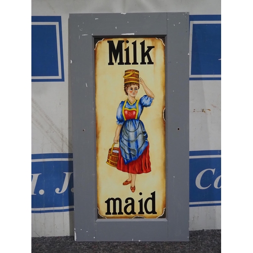 487 - Reproduction of an original enamel sign, hand painted onto board - Milk Maid 38
