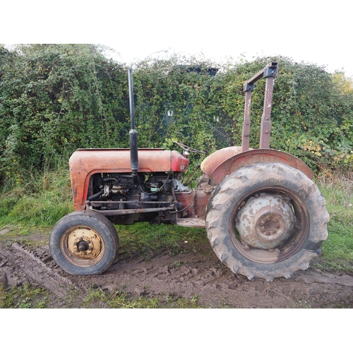 144 - Massey Ferguson 35 tractor. 3 Cylinder, runs, c/w roll frame. No docs